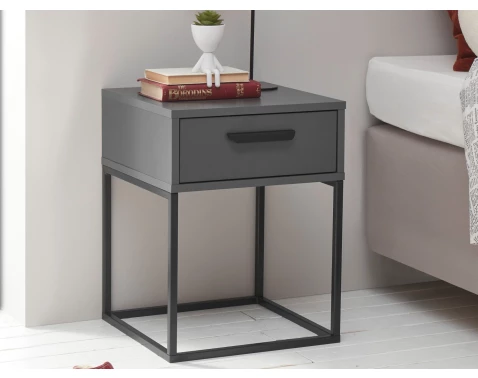 Nočný stolík s 1 zásuvkou Suna, grafitový
