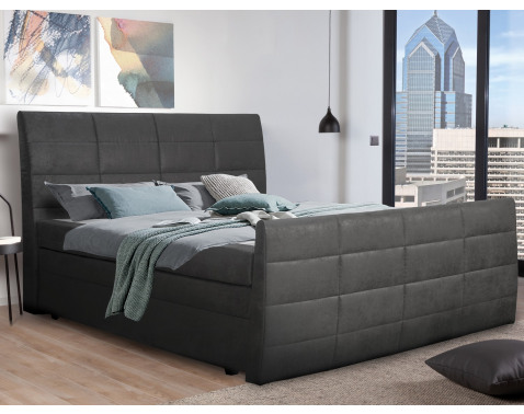 Posteľ boxspring Bonny 180x200 cm, antracitová vintage látka