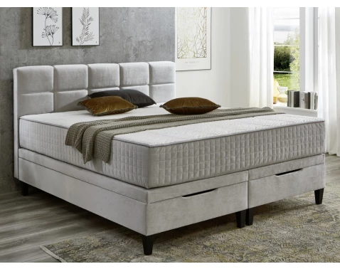 Posteľ boxspring Wien 180x200 cm, svetlo šedá látka
