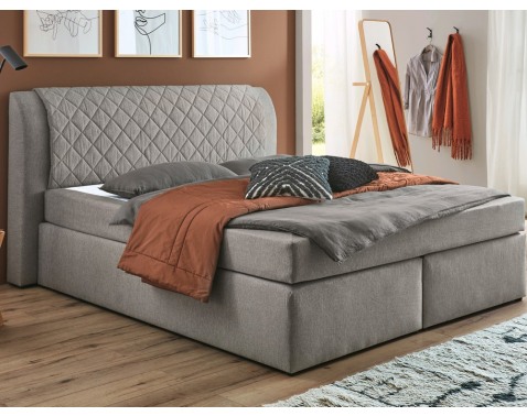 Posteľ boxspring Winnipeg 180x200 cm, sivá tkanina