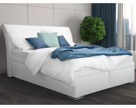 Posteľ Dezra 180x200 cm, biela ekokoža