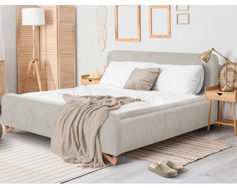 Posteľ Flamingo 180x200 cm, šedo-béžová štruktúrovaná tkanina