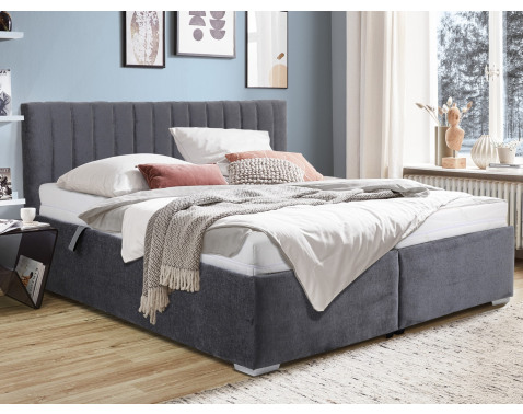 Posteľ Gita 180x200 cm, dymovo šedá látka, s matracmi