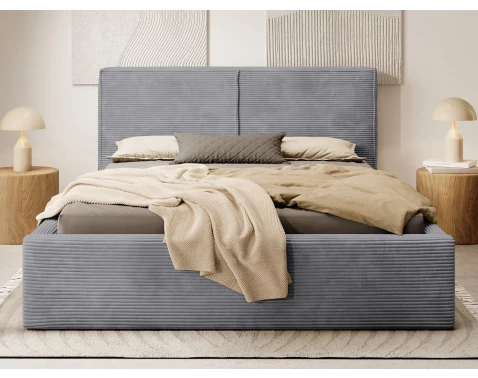 Posteľ Inez 180x200 cm, stredne šedá štruktúrovaná látka