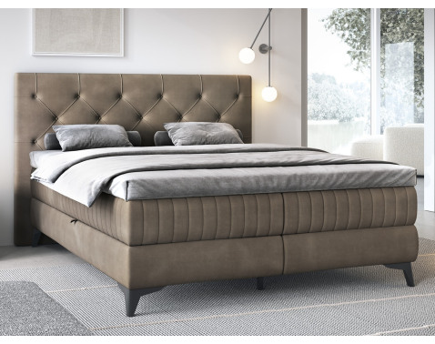 Posteľ Lusaka 180x200 cm, hnedá látka