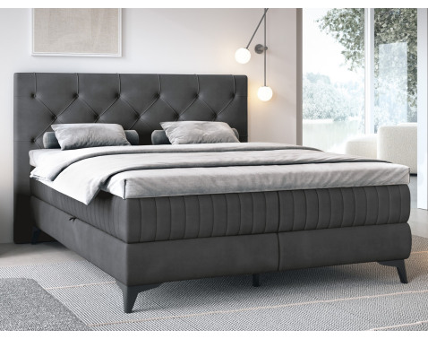 Posteľ Lusaka 180x200 cm, stredne šedá látka