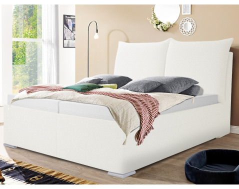 Posteľ Menton 180x200 cm, smotanovo biela látka