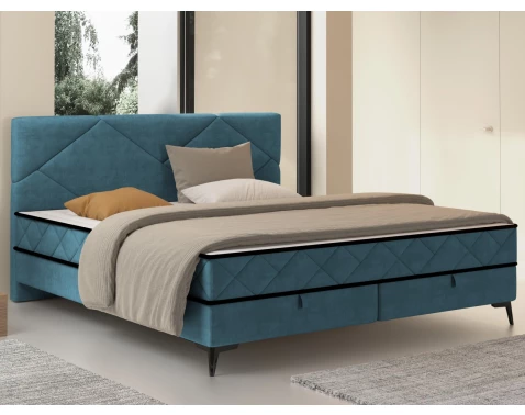 Posteľ Parana 160x200 cm, modrá aqua zamatová látka