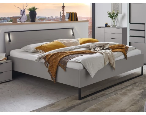 Posteľ s osvetlením Tilburg 180x200 cm, šedá sahara