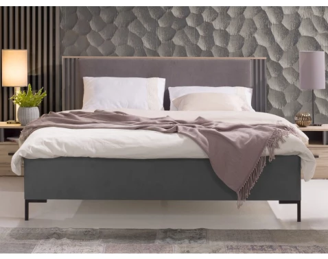 Posteľ s úložným priestorom Almo 160x200 cm, dub estana/antracit