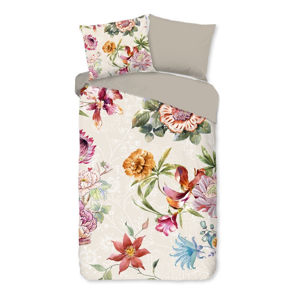 Béžové bavlnené obliečky na jednolôžko/predĺžené 140x220 cm Jaimy – Good Morning