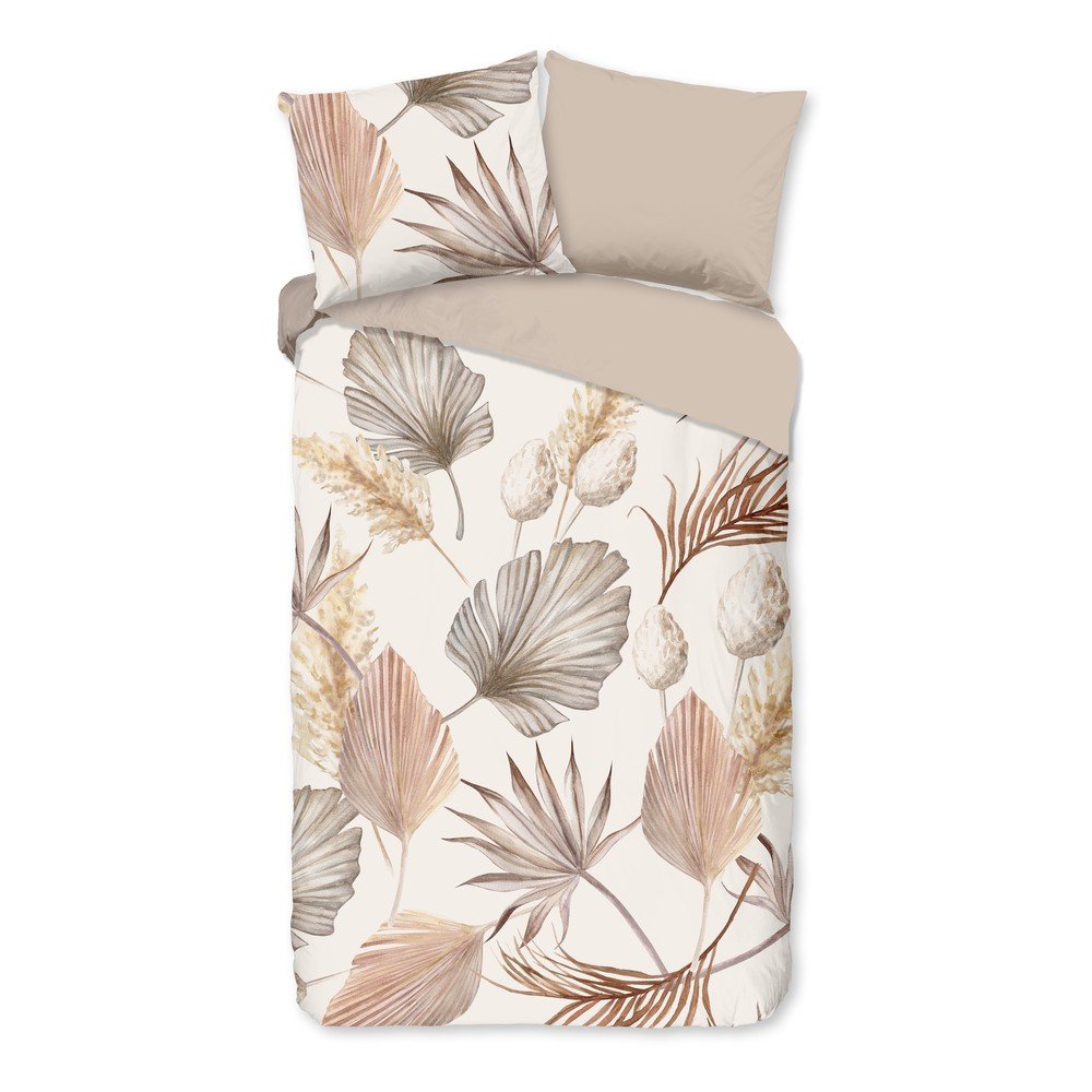 Béžové bavlnené obliečky na jednolôžko/predĺžené 140x220 cm Vince – Good Morning