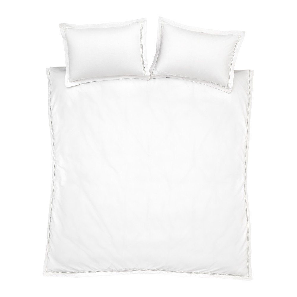 Biele bavlnené obliečky na dvojlôžko 200x200 cm Oxford Lace Trim – Bianca