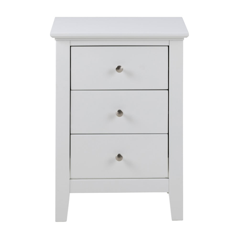 Biely nočný stolík s 3 zásuvkami Actona Linnea