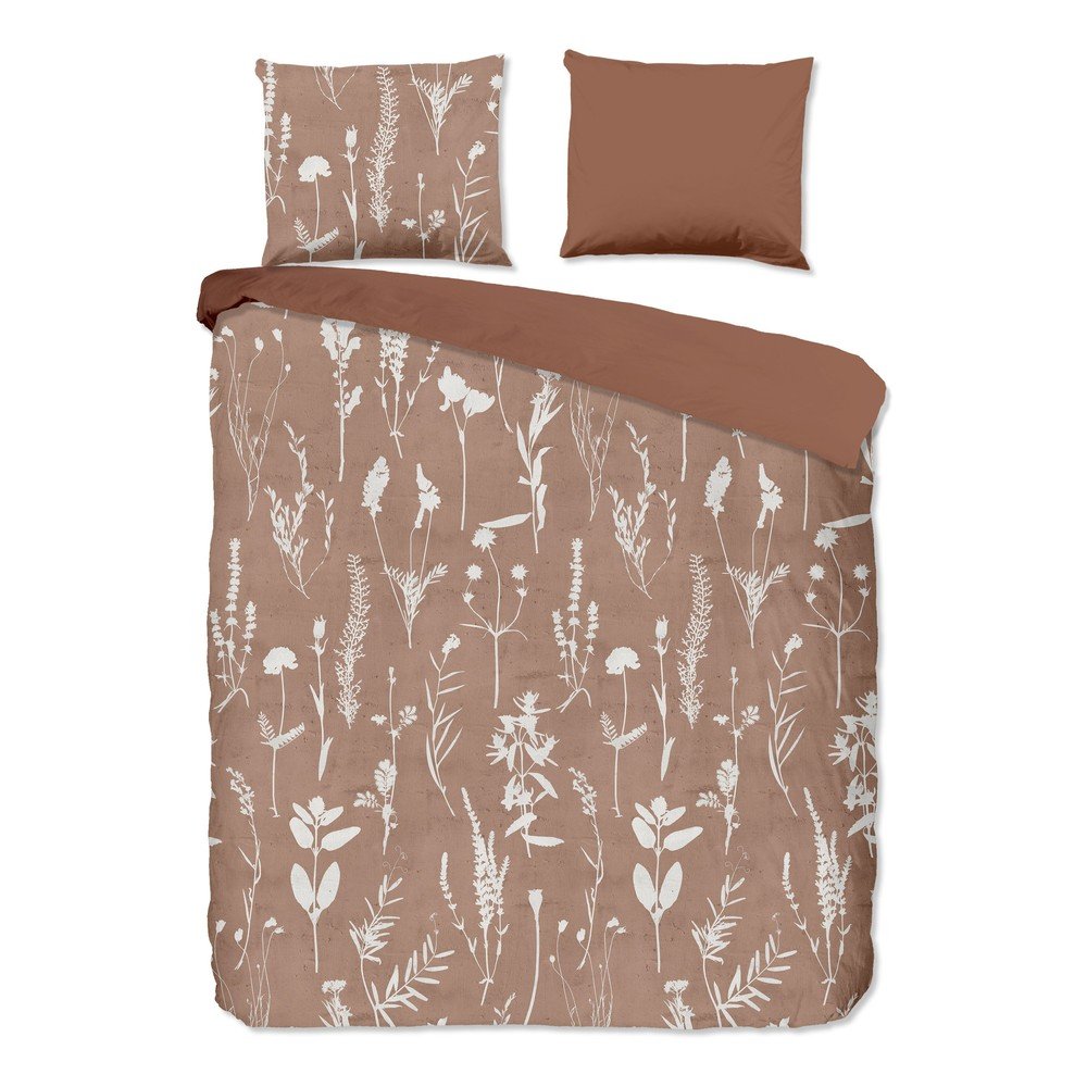 Hnedé bavlnené obliečky na jednolôžko/predĺžené 140x220 cm Rav – Good Morning