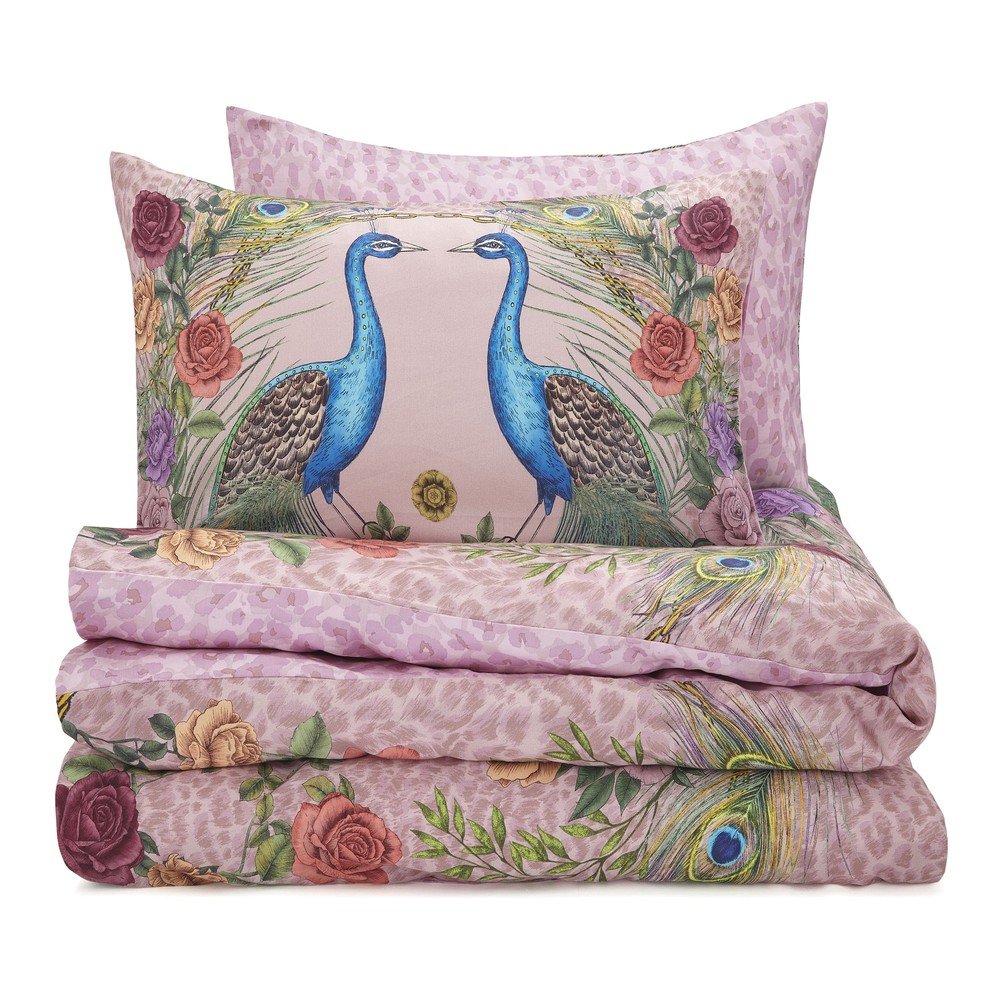 Ružové obliečky na dvojlôžko z bavlneného saténu 200x200 cm Xanadu Peacock – Matthew Williamson
