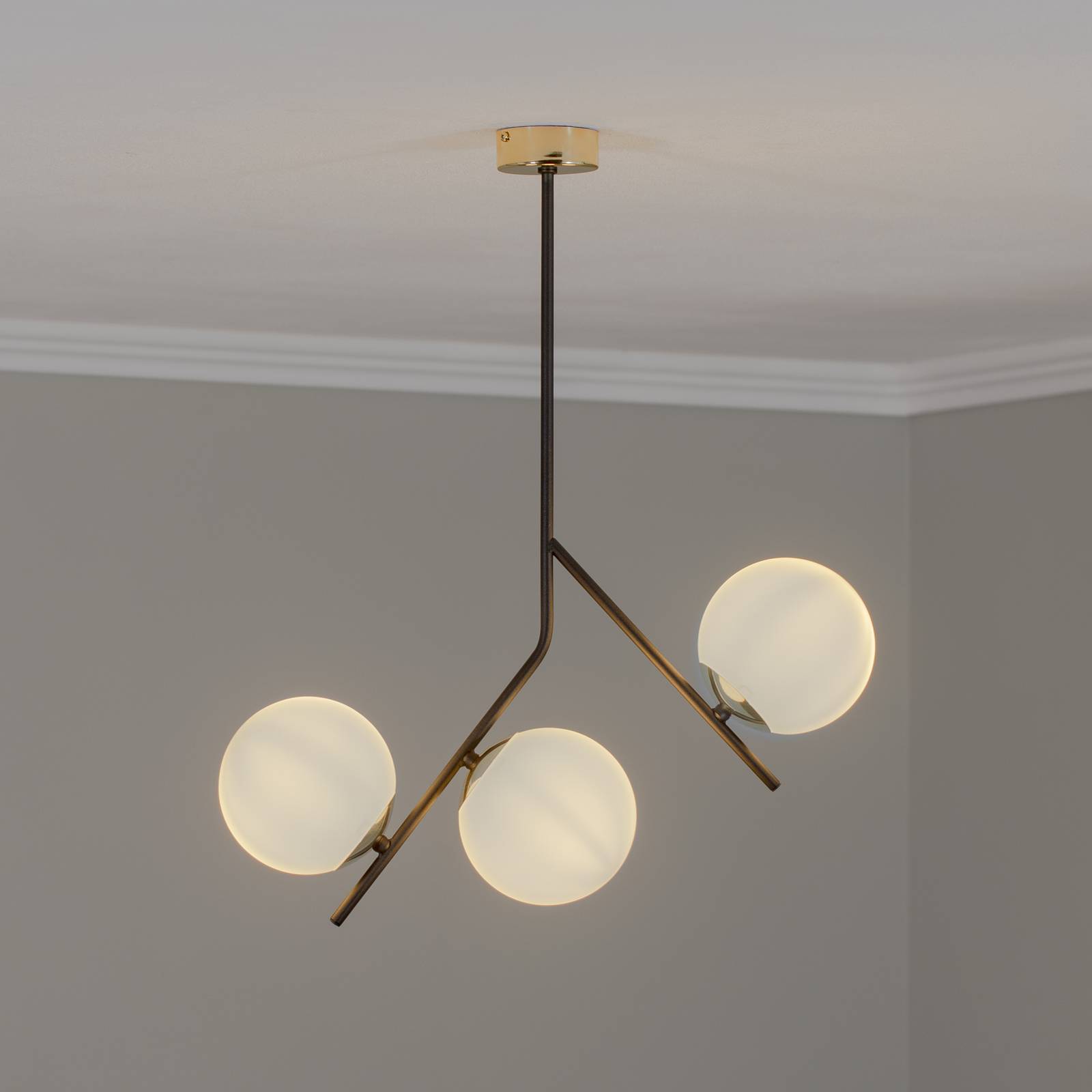 Euluna stropné svietidlo Canzo, 3-pl., sklo, Ø 52 cm