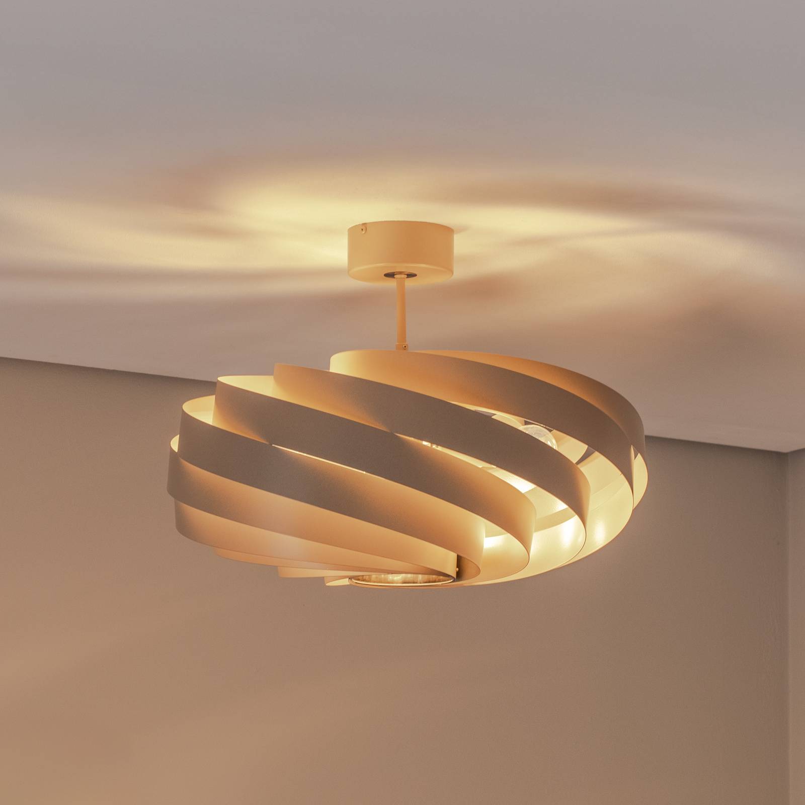 Euluna stropné svietidlo Vento, béžové, Ø 60 cm