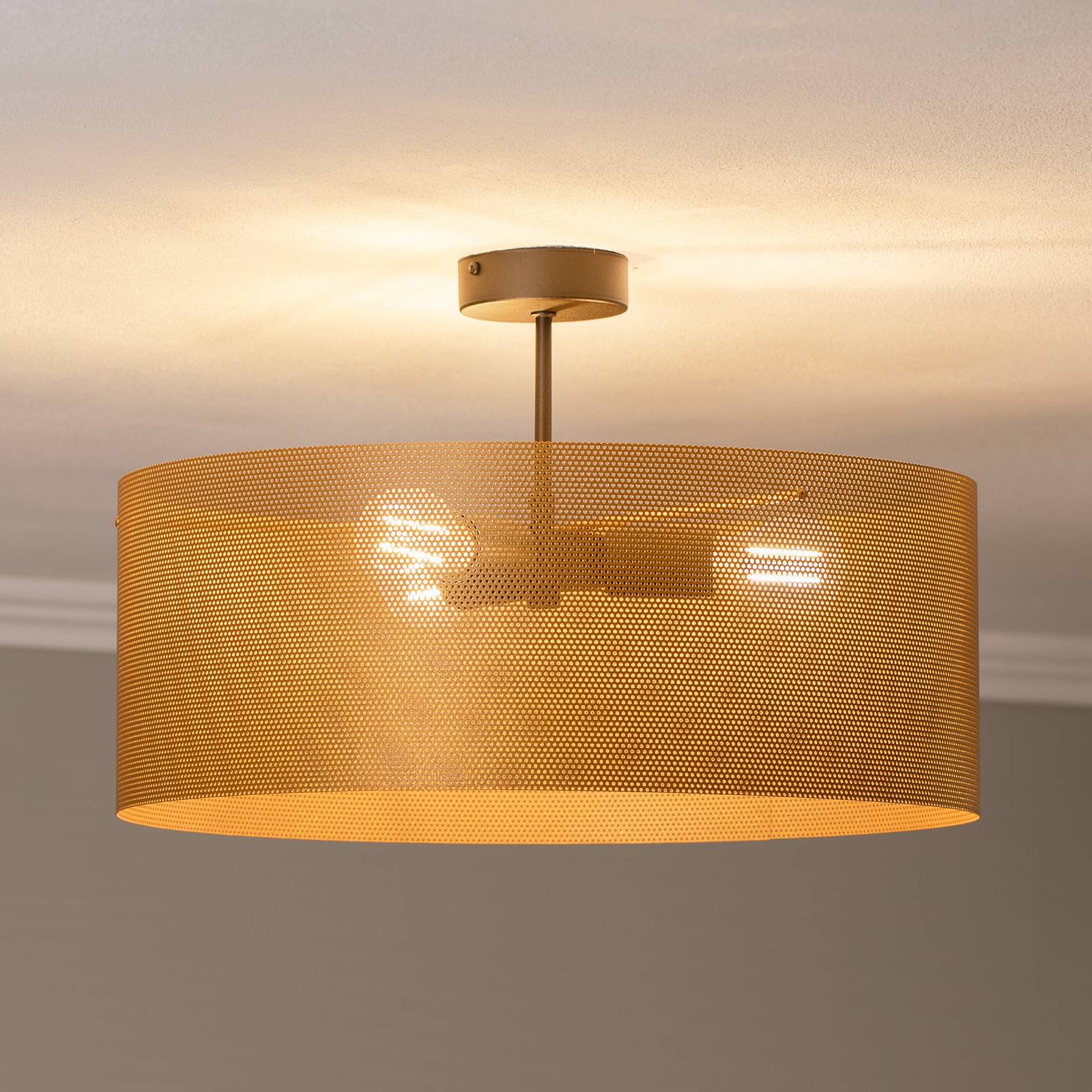 Euluna stropné svietidlo Zofia, zlatá farba Ø 50 cm