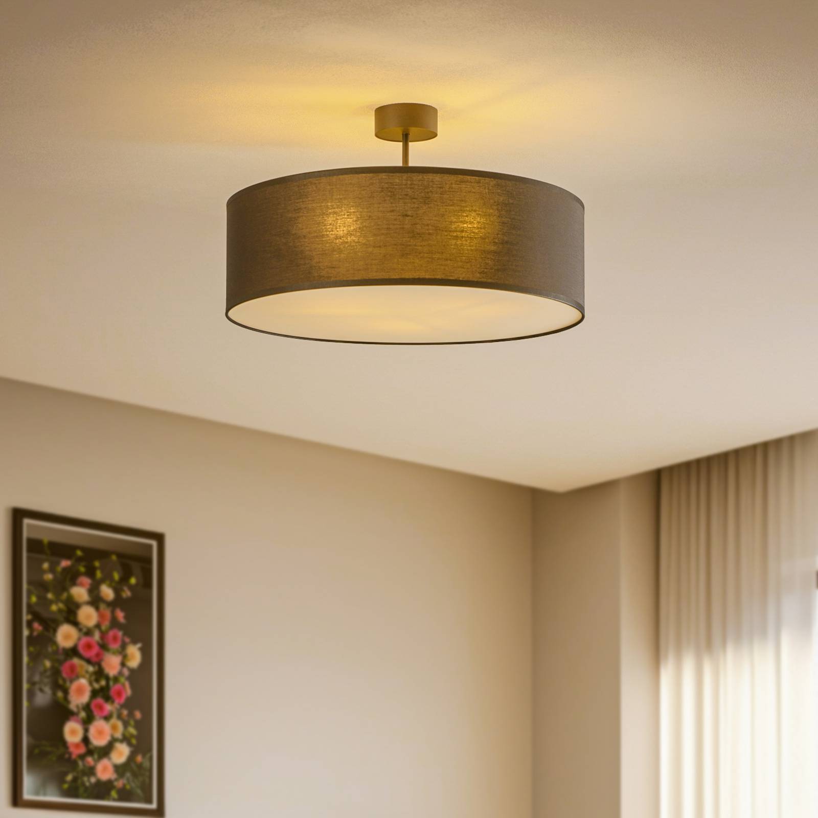 Fialové stropné svietidlo s dištančným rámčekom, čierne