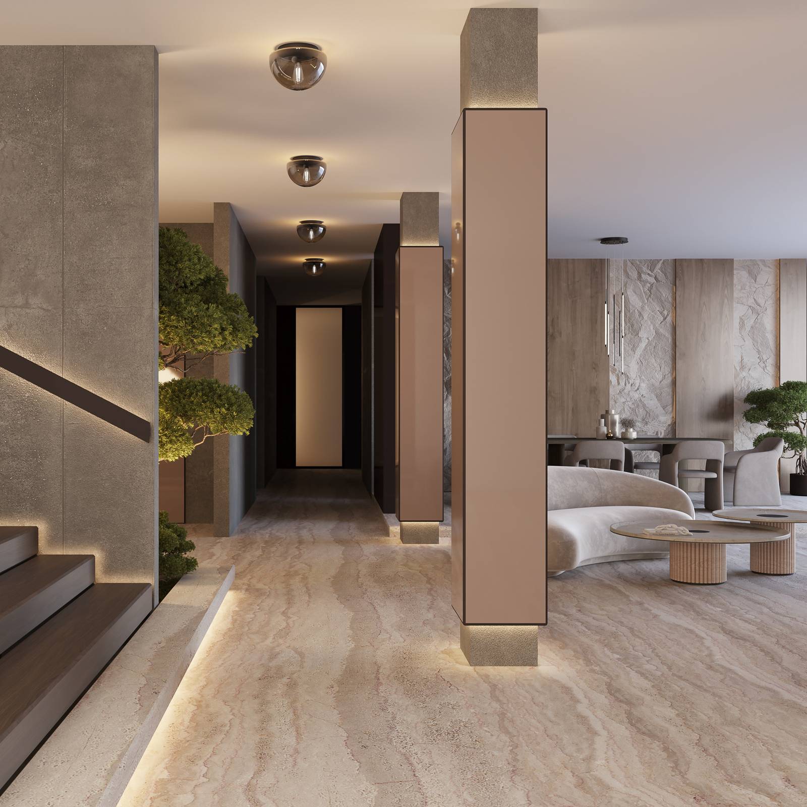 Maytoni Sklenené stropné svietidlo, dymovo sivá, Ø 31,5 cm, sklo