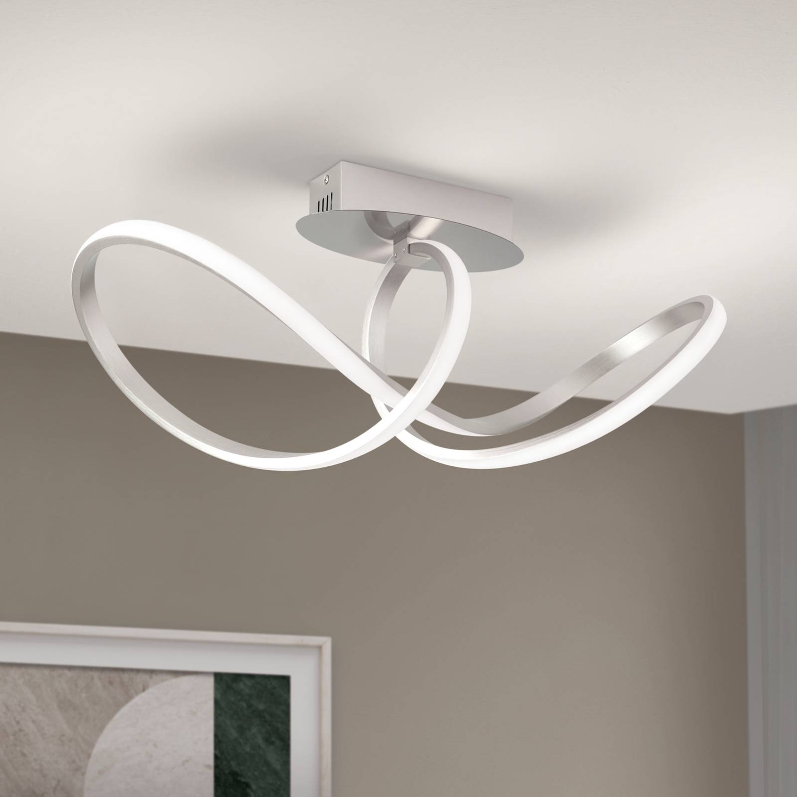 Stropné LED svetlo Circus, 3 000 K, satinovaná