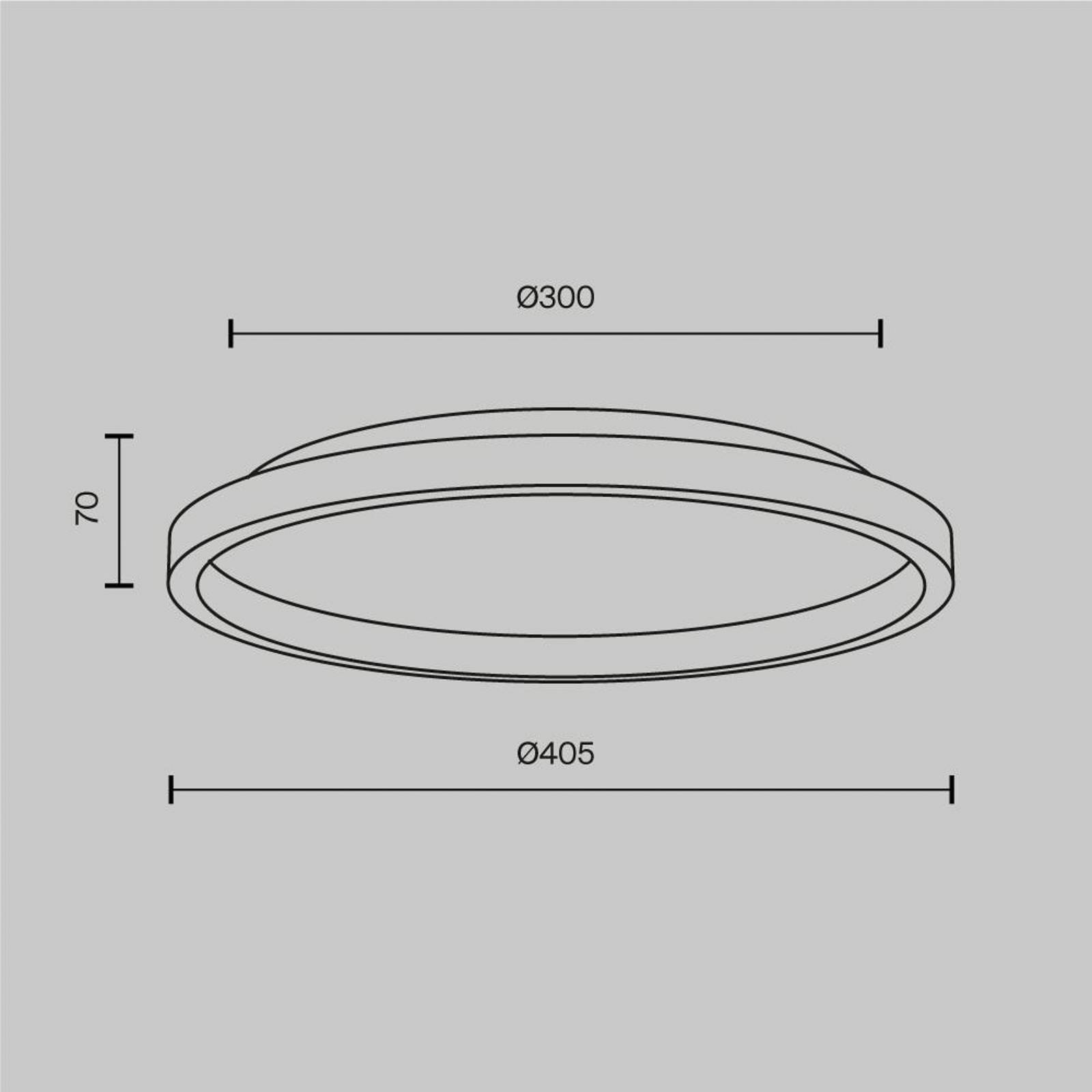 Stropné LED svetlo Orign, Ø 41 cm, čierne, kov/kameň