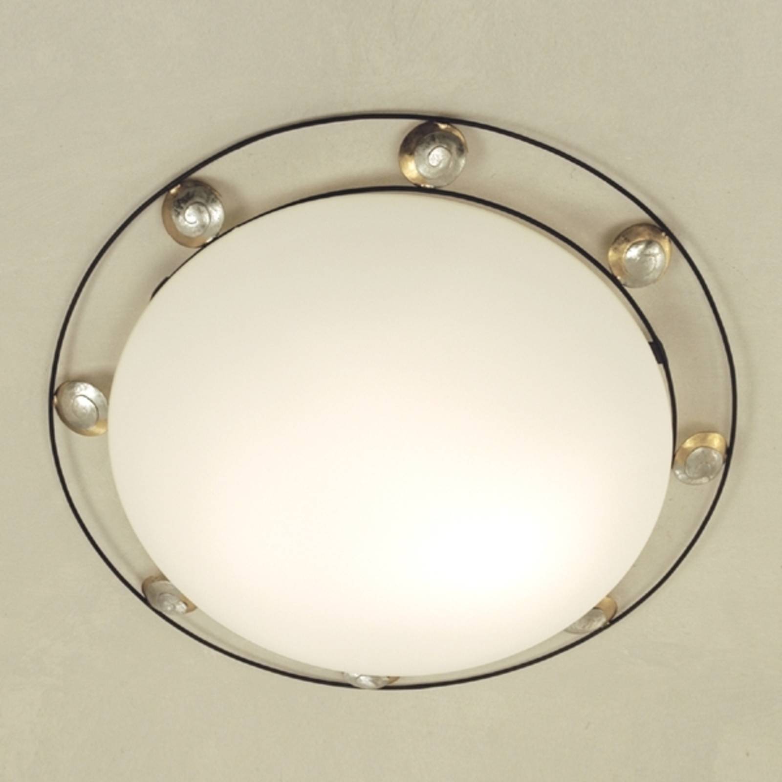 Stropné svietidlo Fraterna, sklo, kov, Ø 52 cm