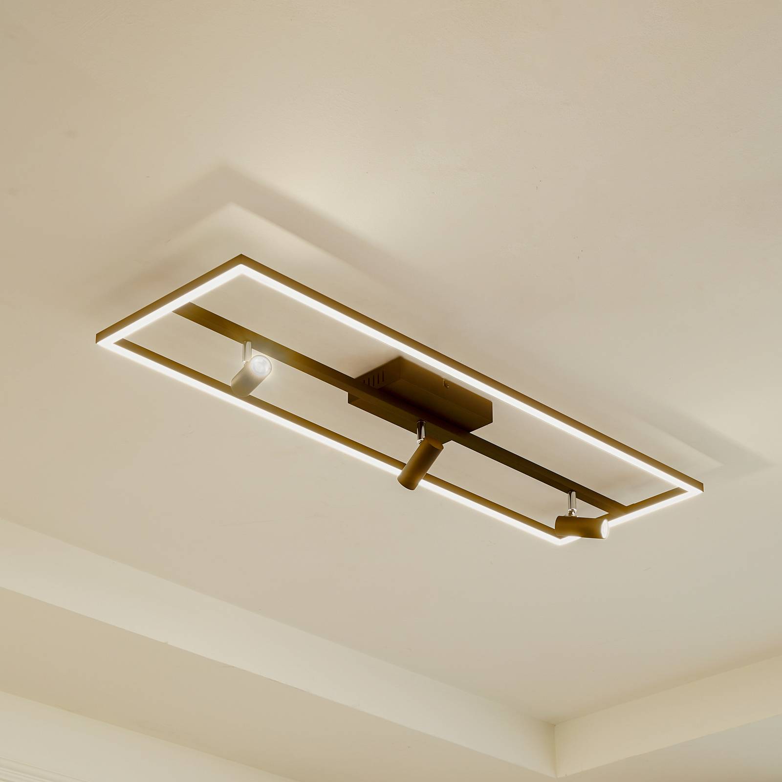 Stropné svietidlo Lucande LED Yvor, 99,5 cm, čierne, otočné