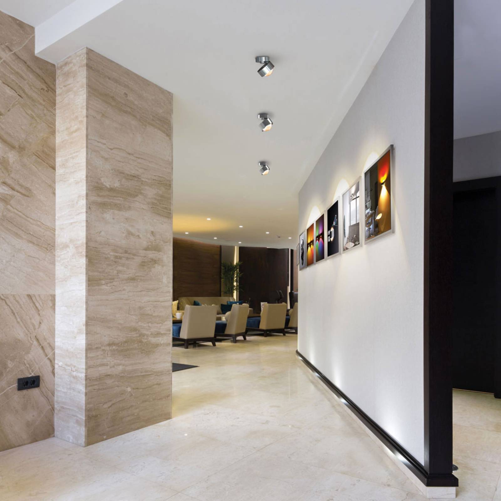 Stropné svietidlo Puk Move, chróm, G9