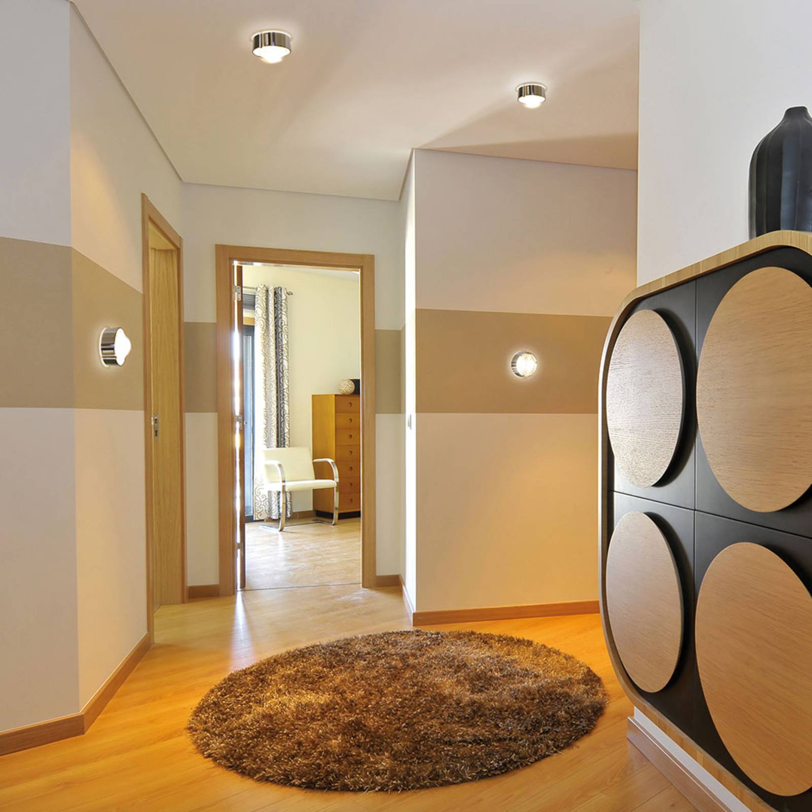 Stropné svietidlo Puk One 2, chróm, G9