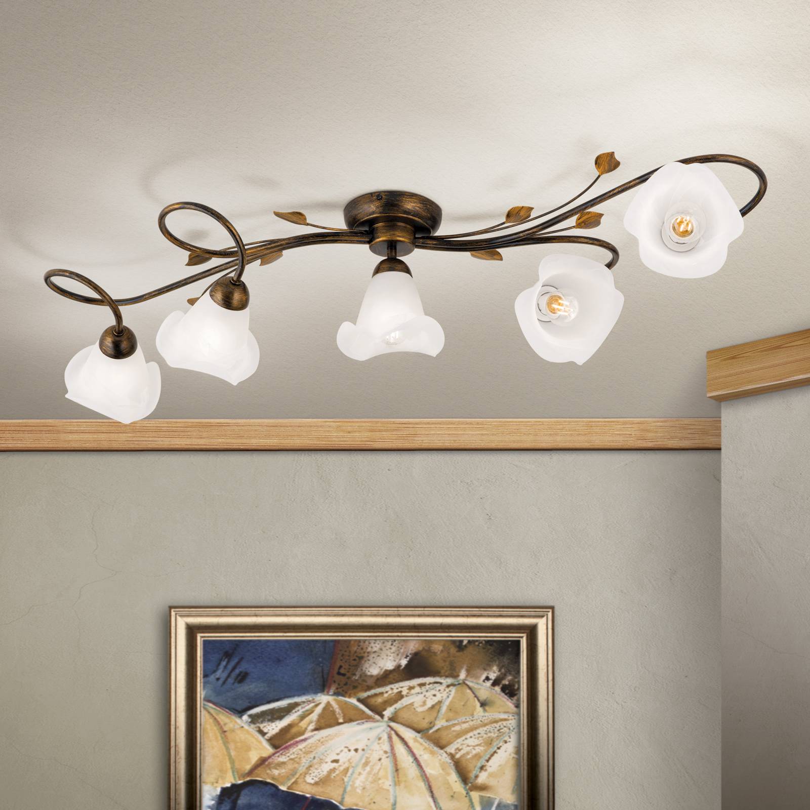 Stropné svietidlo Sisi, 5-plameňové, antická