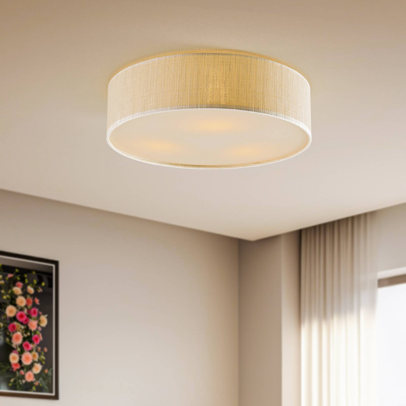 Stropné svietidlo Turda, Ø 50 cm, biele