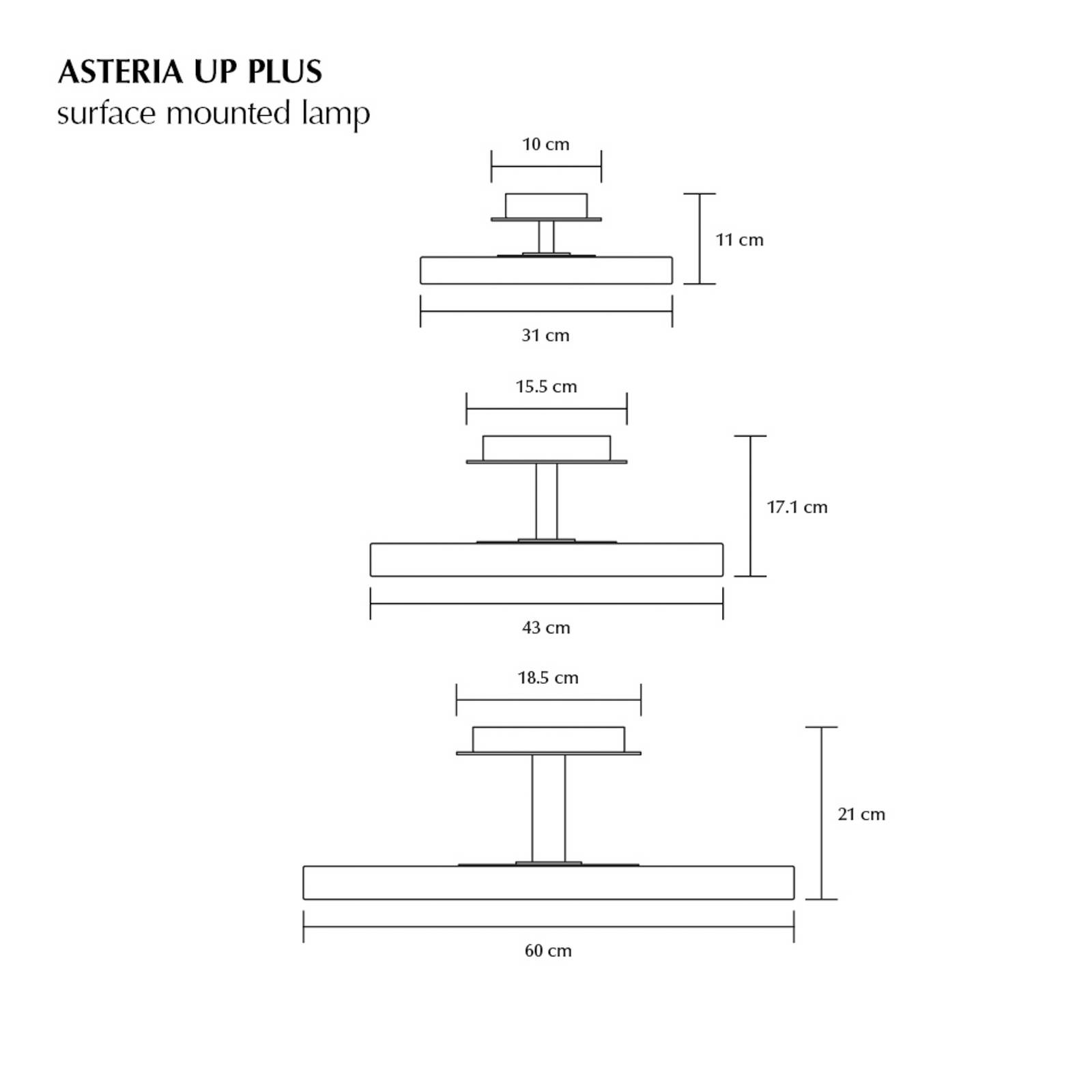 UMAGE stropné LED svetlo Asteria UP PLUS, antracit Ø 31 cm CCT