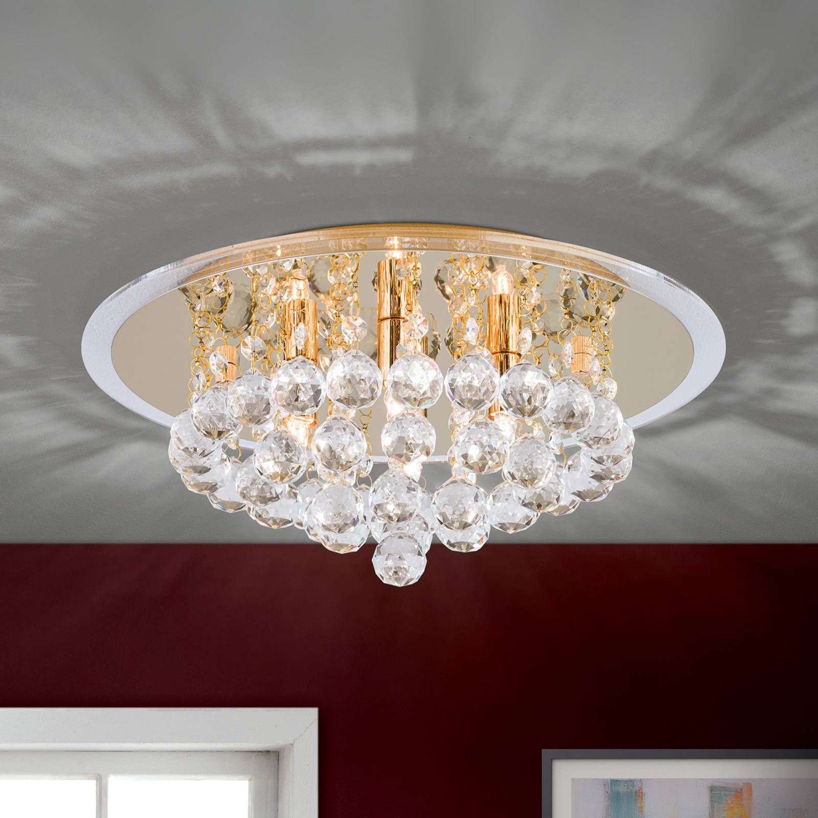 Výrazné krištáľové stropné svietidlo TUILA 38 cm