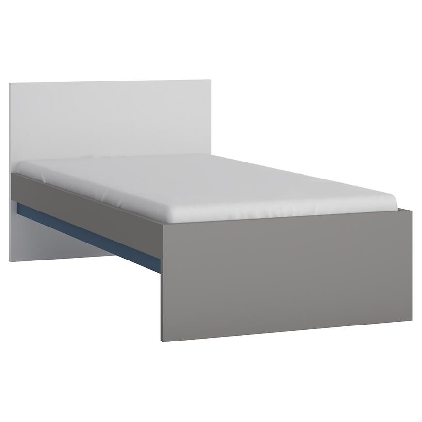 Posteľ Laser LASZ01B 90 platinovo sivá/čierna perla/alpská biela/modrá