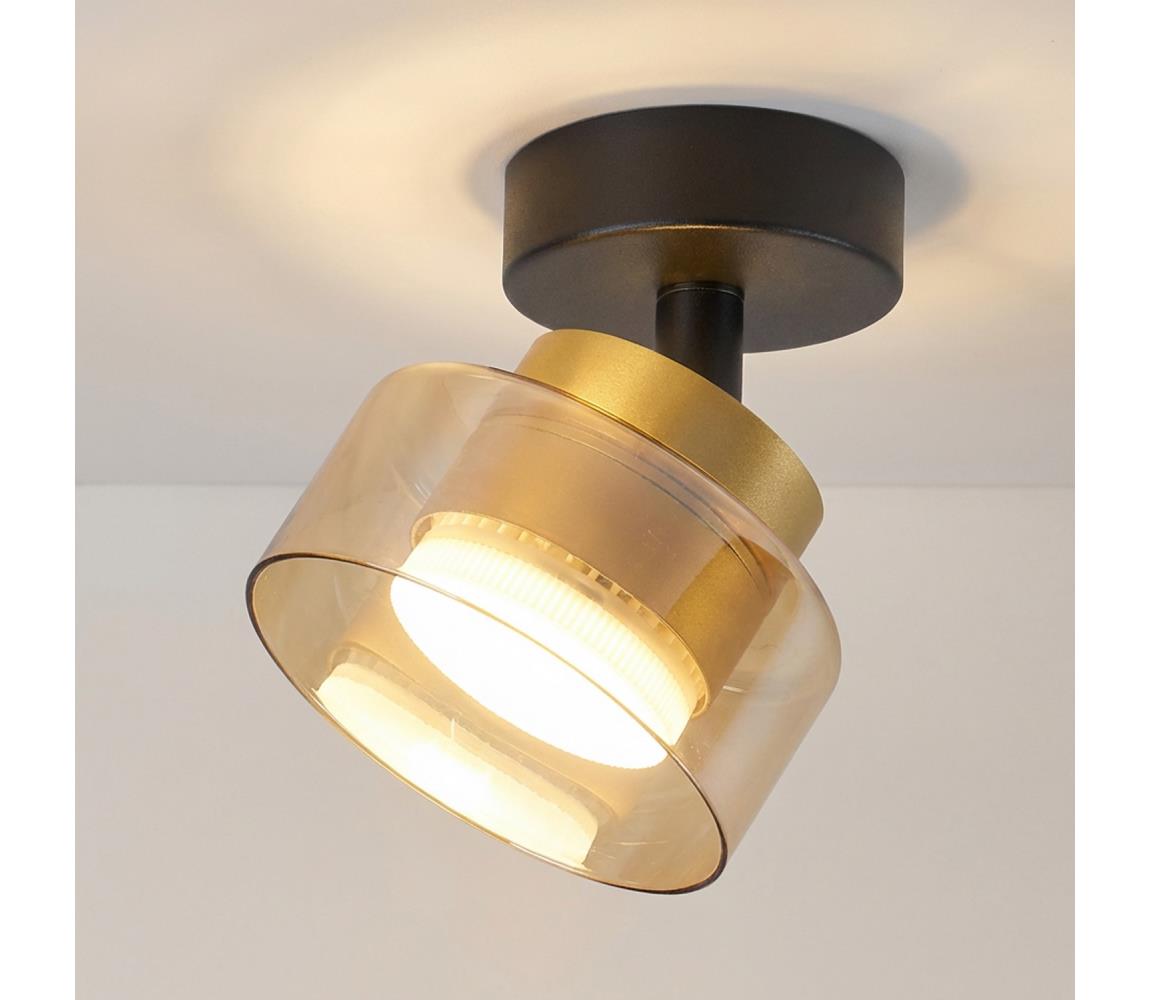 Brilagi Bodové svietidlo AURA LUX 1xGX53/30W/230V pr. 13 cm čierna/zlatá WO-OEM-CF-03-GLD