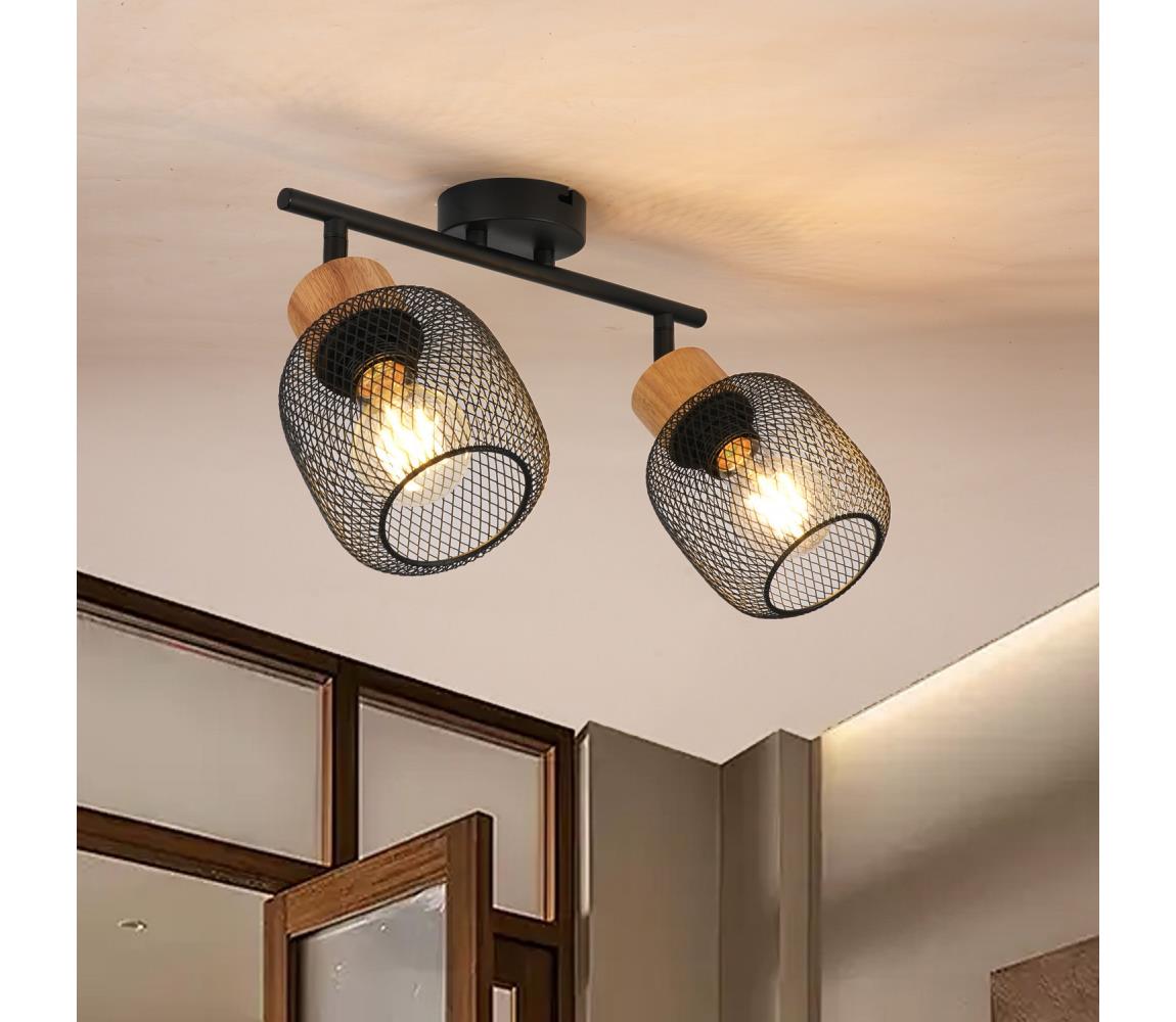 Brilagi Bodové svietidlo BASKLITE 2xE27/15W/230V kaučukovník/čierna BRI421