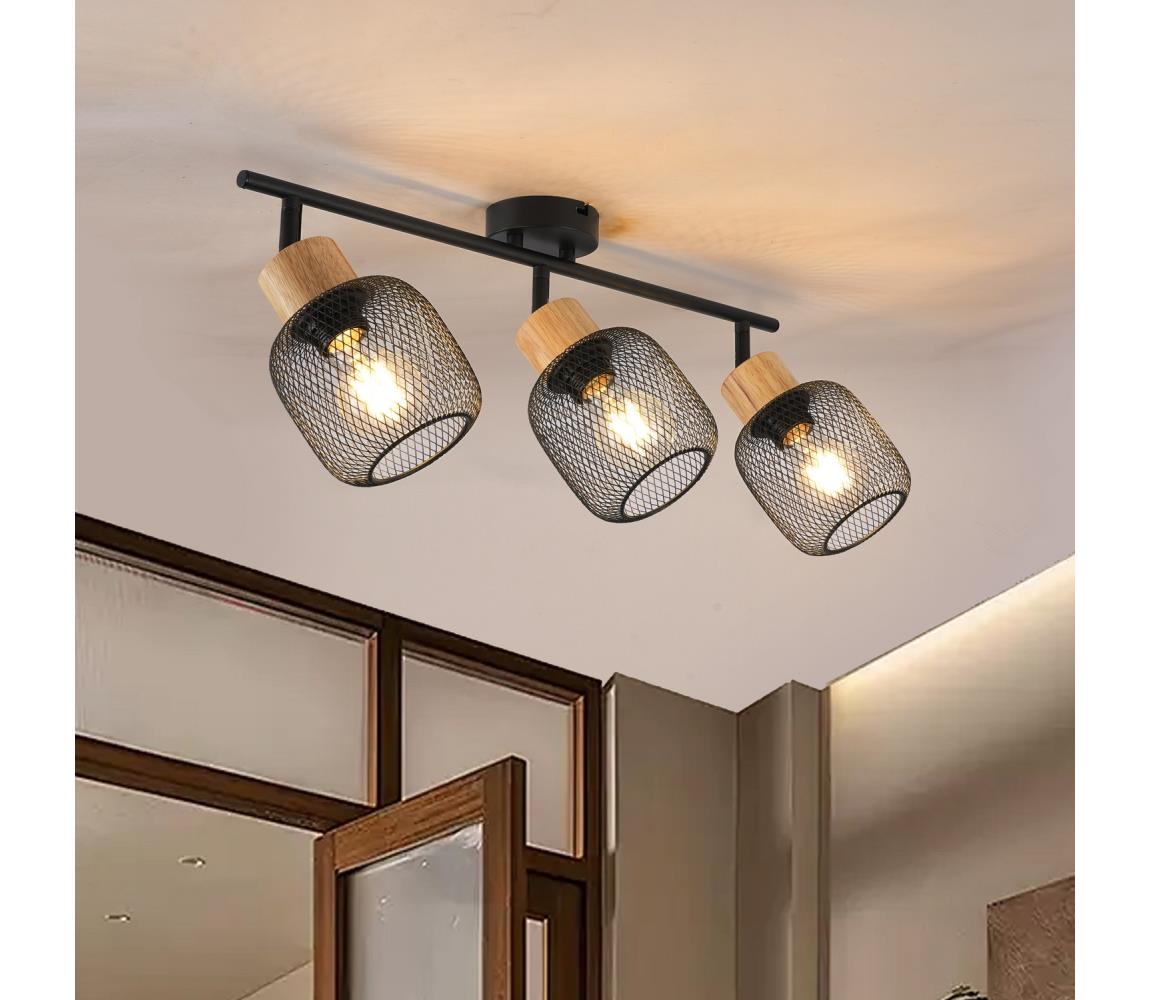 Brilagi Bodové svietidlo BASKLITE 3xE27/15W/230V kaučukovník/čierna BRI422