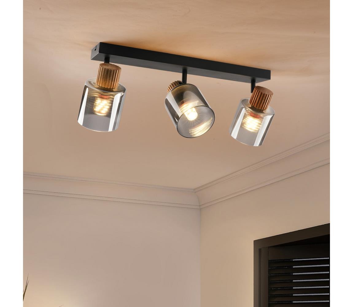 Brilagi Bodové svietidlo HYGGE 3xE14/15W/230V čierna/dymová BRI440