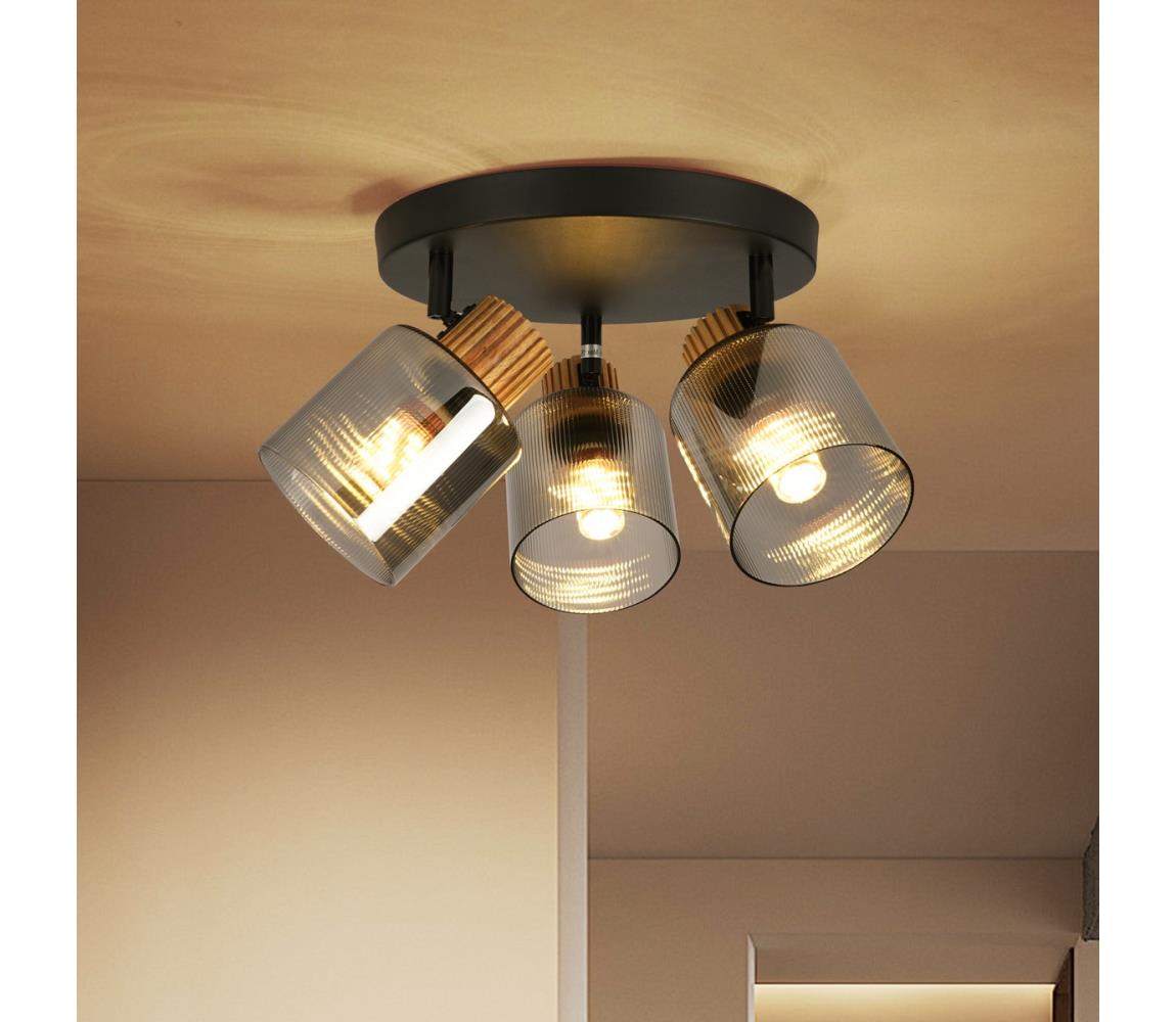 Brilagi Bodové svietidlo HYGGE 3xE14/15W/230V čierna/dymová BRI442