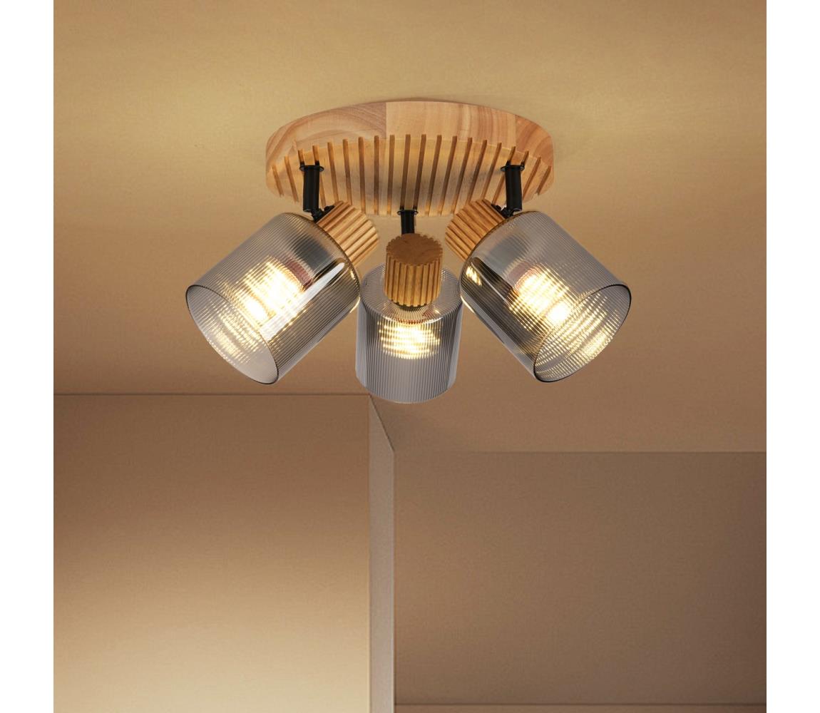 Brilagi Bodové svietidlo HYGGE 3xE14/15W/230V kaučukovník/dymová BRI405