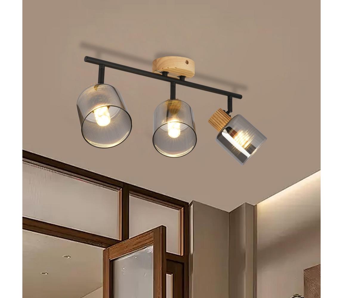 Brilagi Bodové svietidlo HYGGE 3xE14/15W/230V kaučukovník/dymové BRI400