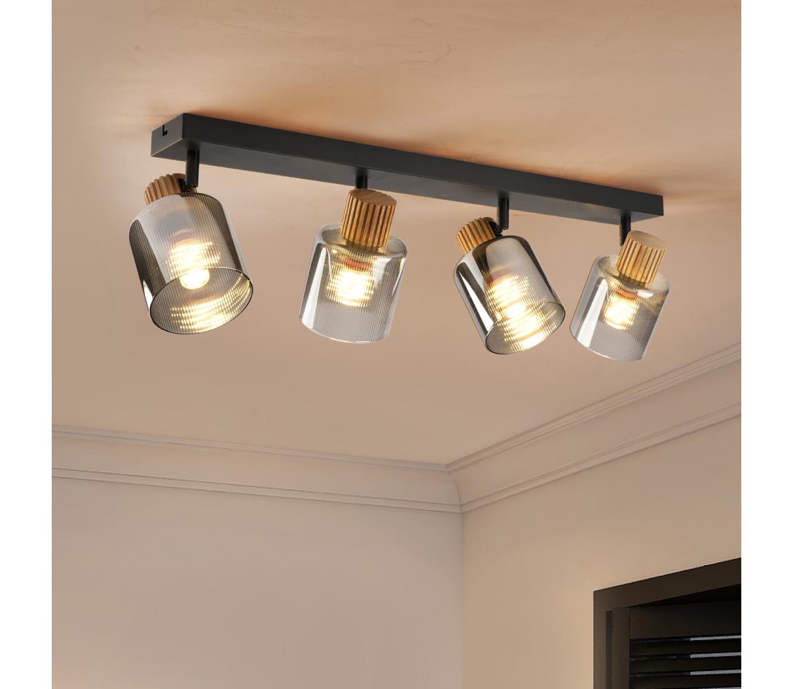 Brilagi Bodové svietidlo HYGGE 4xE14/15W/230V čierna/dymová BRI441