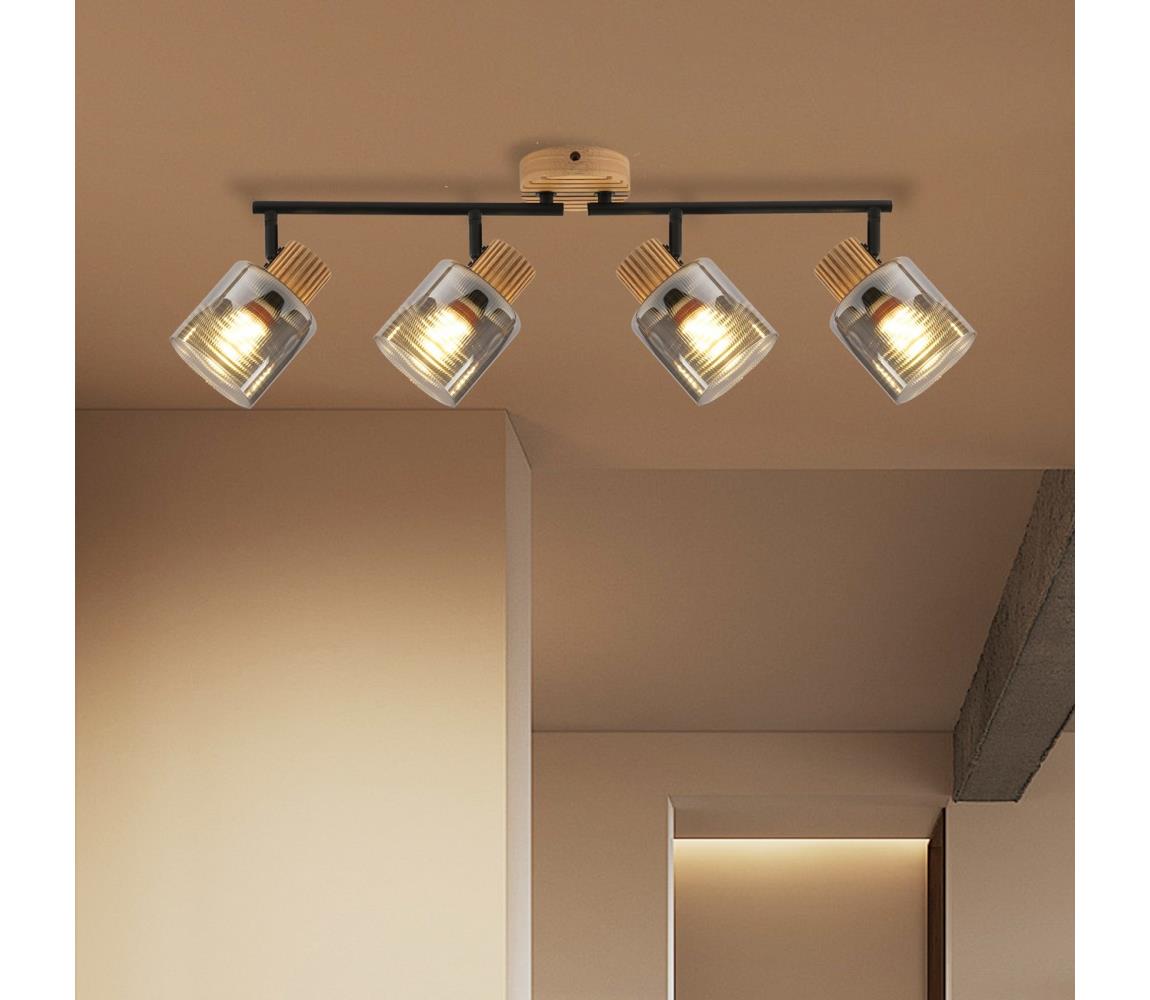 Brilagi Bodové svietidlo HYGGE 4xE14/15W/230V kaučukovník/dymové BRI402