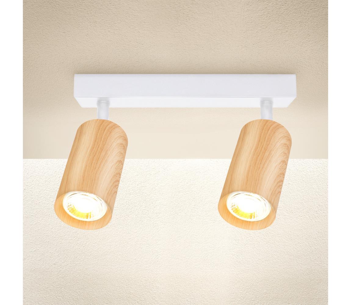 Brilagi Bodové svietidlo SELE 2xGU10/30W/230V biela/dekor duba