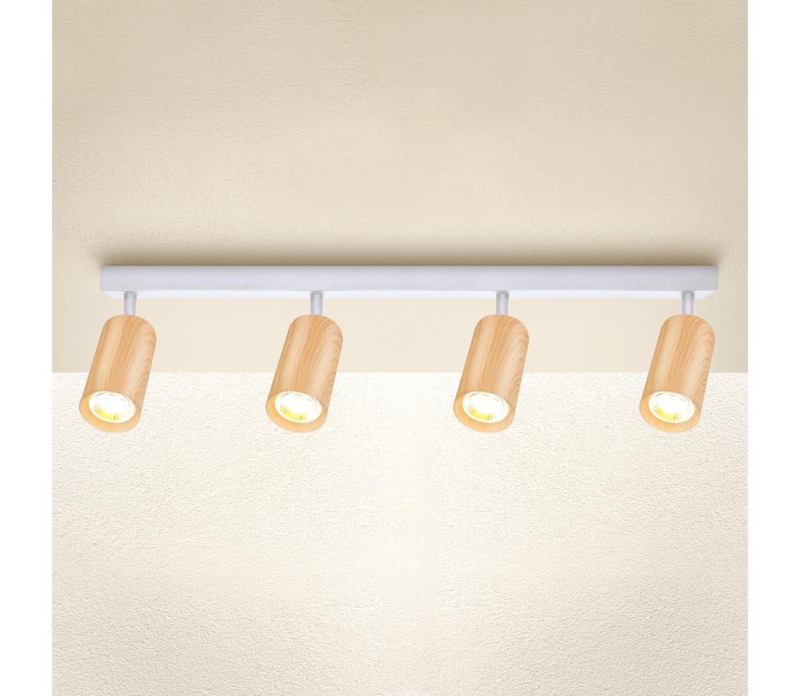 Brilagi Bodové svietidlo SELE 4xGU10/30W/230V biela/dekor duba
