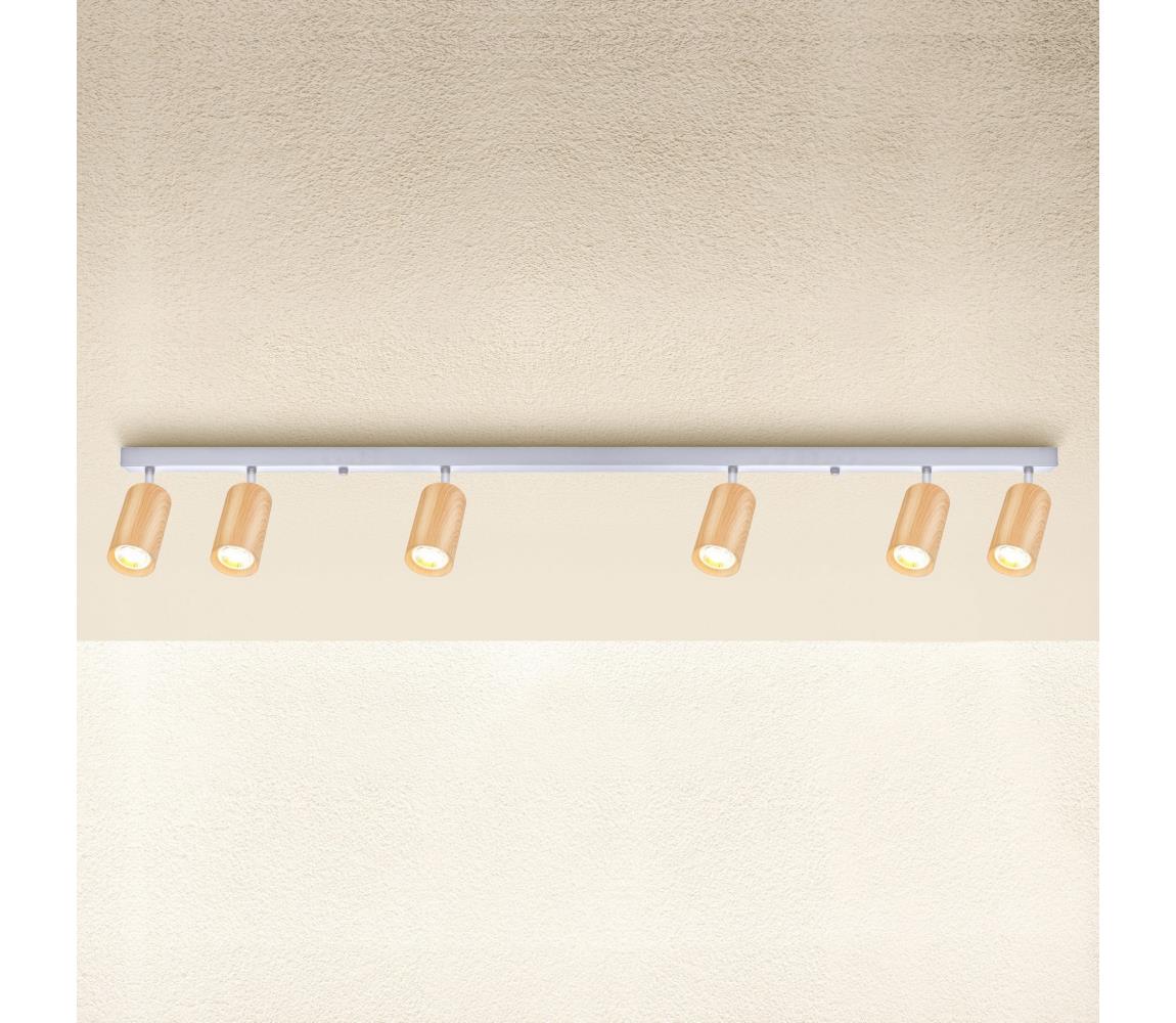 Brilagi Bodové svietidlo SELE 6xGU10/30W/230V biela/dekor duba