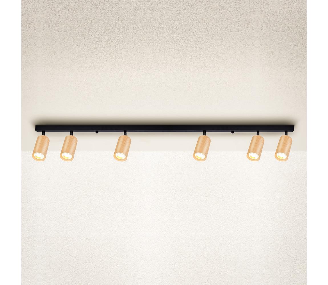 Brilagi Bodové svietidlo SELE 6xGU10/30W/230V čierna/dekor duba