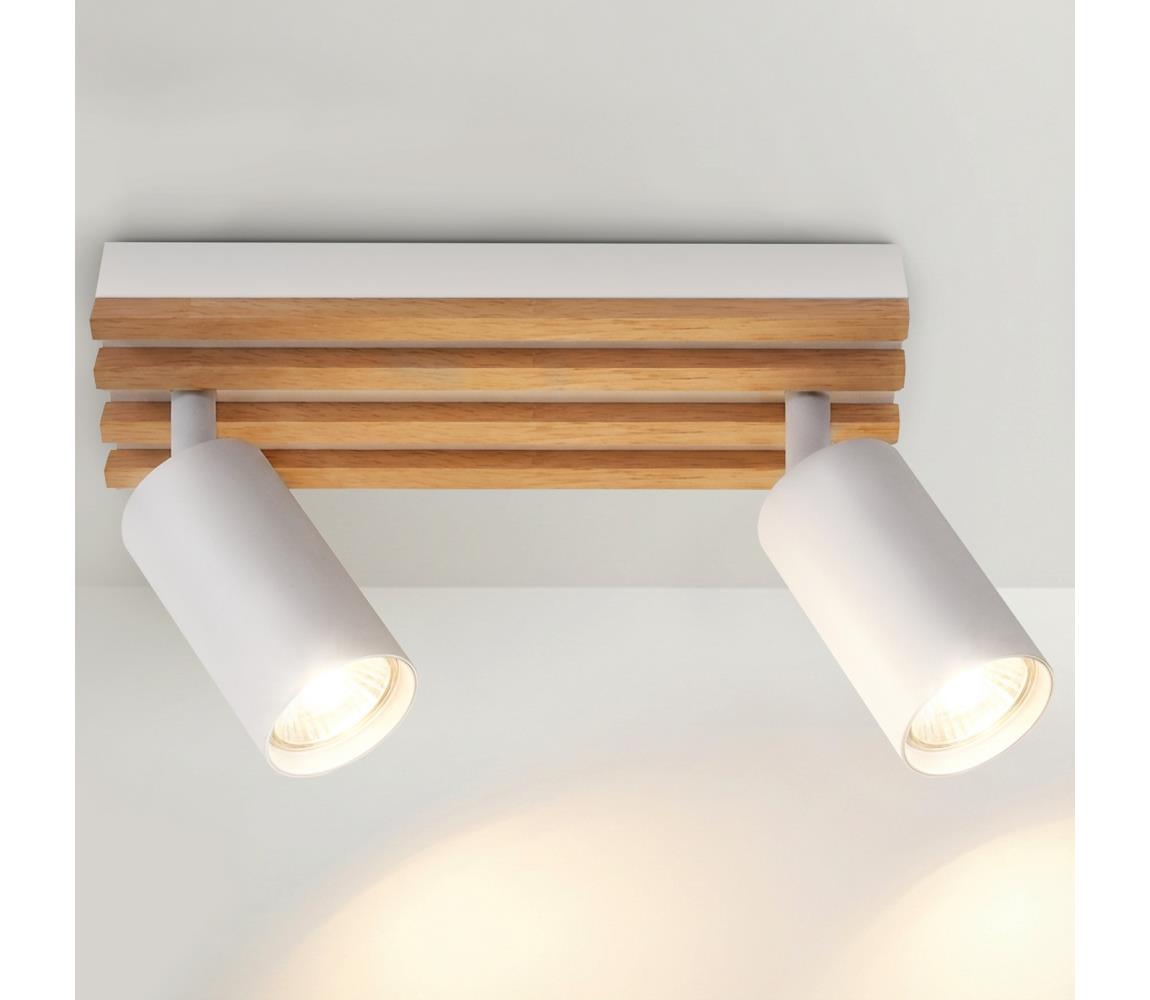 Brilagi Bodové svietidlo SELE WOOD 2xGU10/30W/230V biela/drevo WO-OEM-25CF-B02-WHT